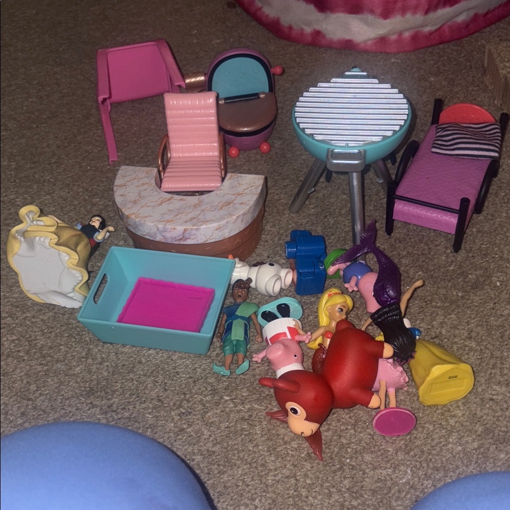 Kids Toy Furniture and Doll Playset - Pink